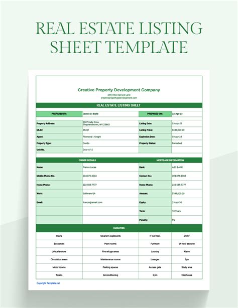 Listing template