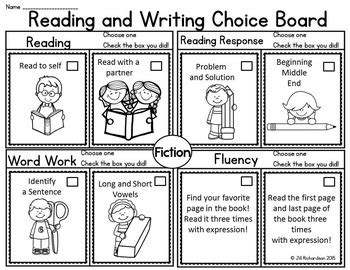 Literacy Choice Board