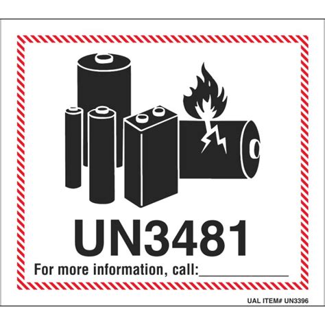 Lithium Battery Shipping Labels Example 1