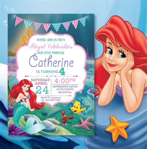 Little Mermaid Invitation Template 1