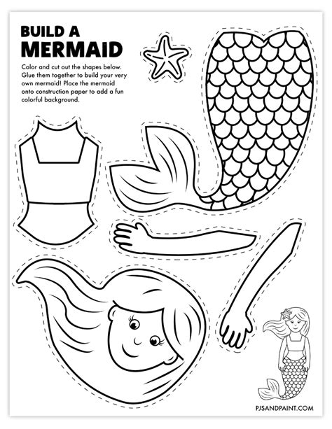 Little Mermaid Printable Craft Templates