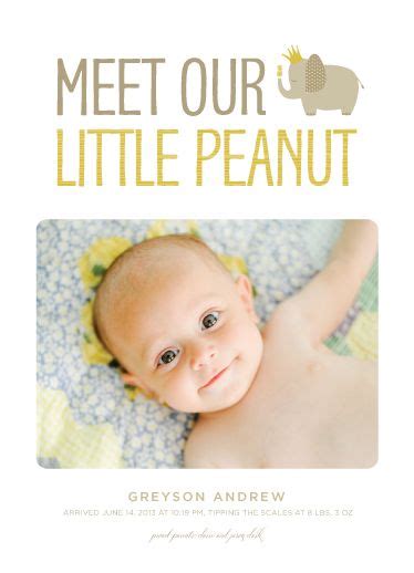 Little Peanut Newborn Announcement Template