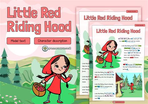 Little Red Riding Hood walking through the forest