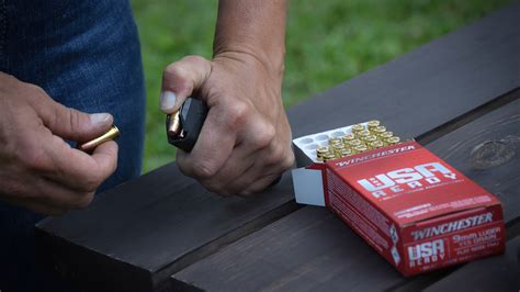 Loading a magazine with.22 LR cartridges