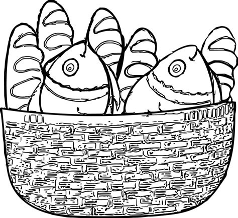 Loaves and Fishes Printable Coloring Page