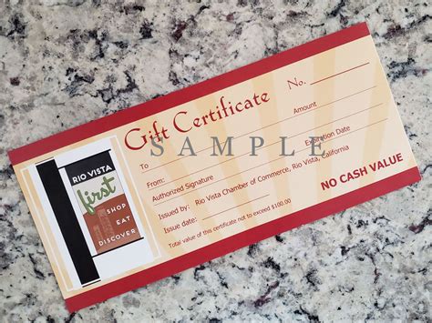 Photo of local gift certificates