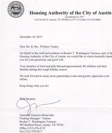 A person holding a local housing authority letter