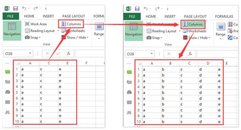 Lock Cells using Hidden Columns