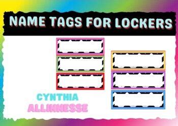 Locker Name Tags