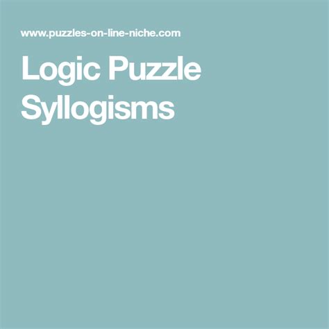 Logic Puzzle Syllogism