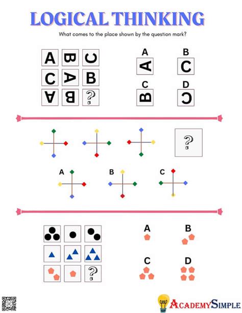 Logical Reasoning Worksheet for Adults