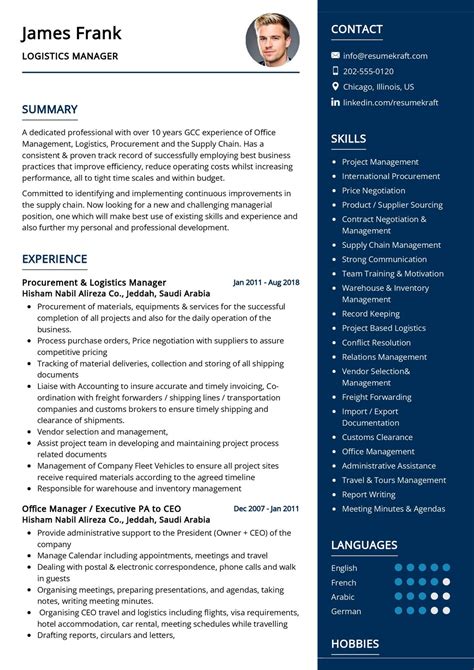 Logistics Resume Template Download