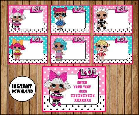 L.O.L. dolls stickers and labels