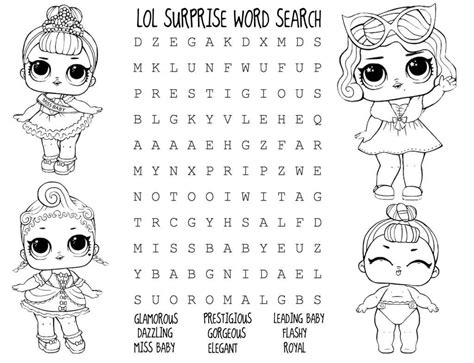 Lol Surprise Dolls Activity Sheets Templates