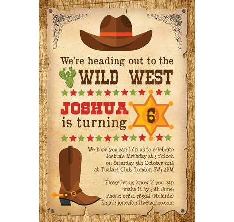 Lone cowboy invitation template