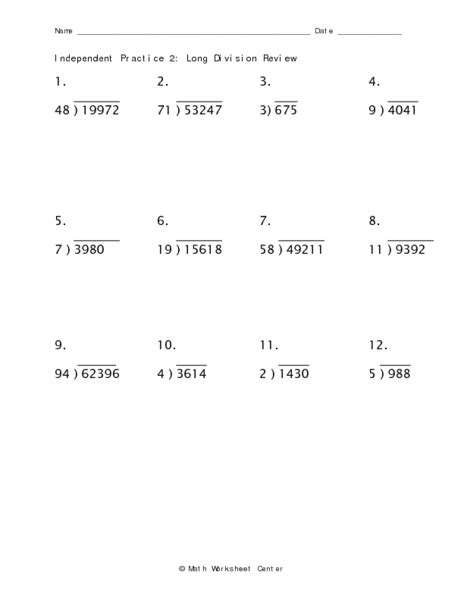 Long Division Review