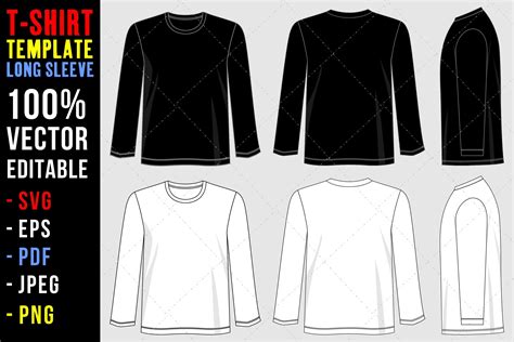 Long sleeve t-shirt mockup template