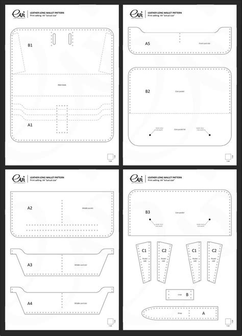 Long Wallet Template with a Zipper Closure