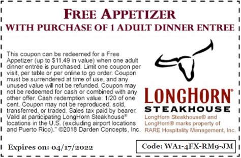 Longhorn Steakhouse Coupons Deal