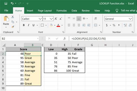 Using the LOOKUP Function