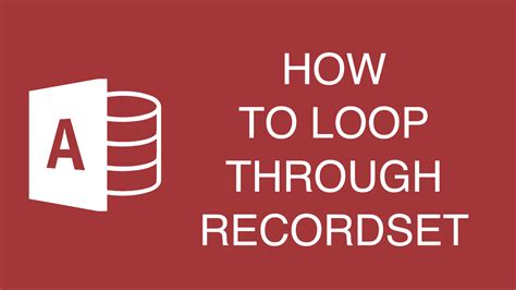 Loop Through Recordset