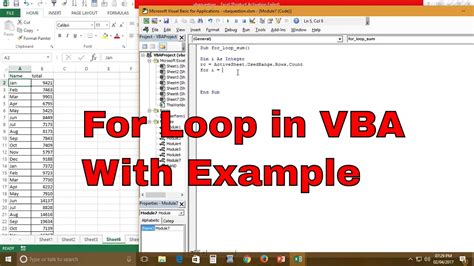 Excel VBA Looping Through Sheets Image 1