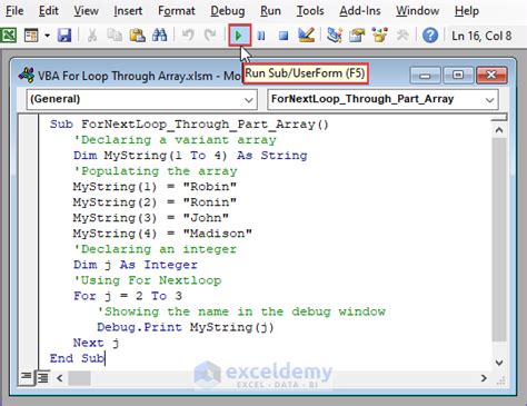 looping arrays vba