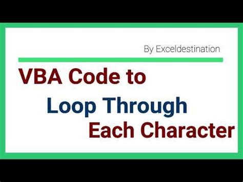 Looping Through Characters in VBA