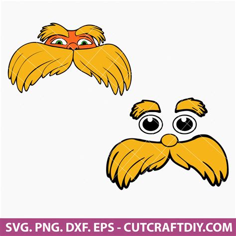 Lorax mustache template for kids and adults