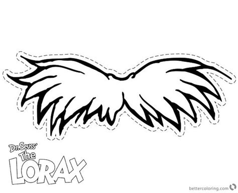 Lorax Mustache Printable Templates for Kids