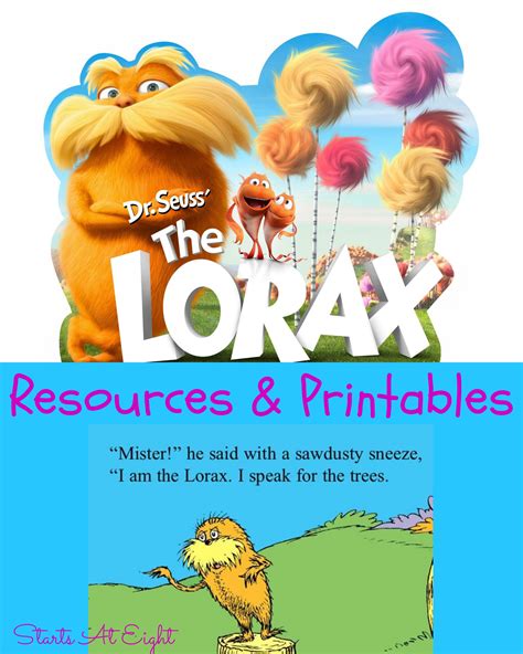 Lorax printable activities for kids