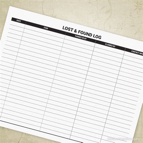 Lost and Found Template Example