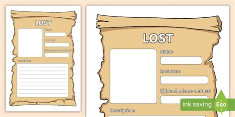 Example of a Lost Poster Template