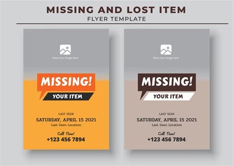 Lost and found flyer template