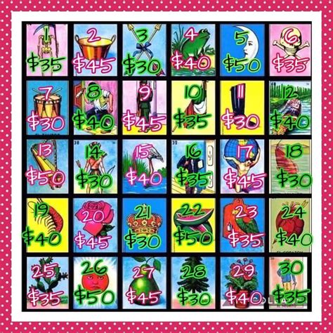 Loteria Game Board Templates