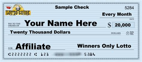 Lottery check template example