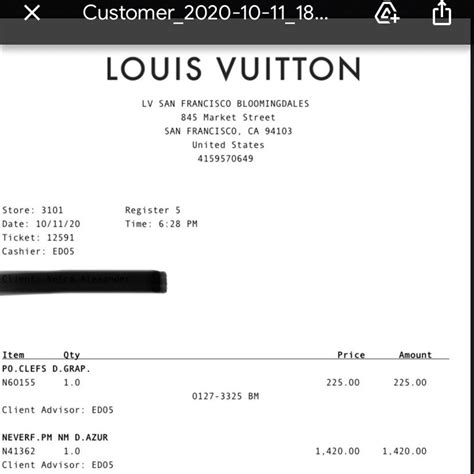 Louis Vuitton Receipt Template Download