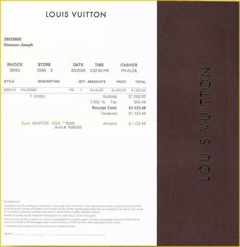 Louis Vuitton Receipt Template Example 10