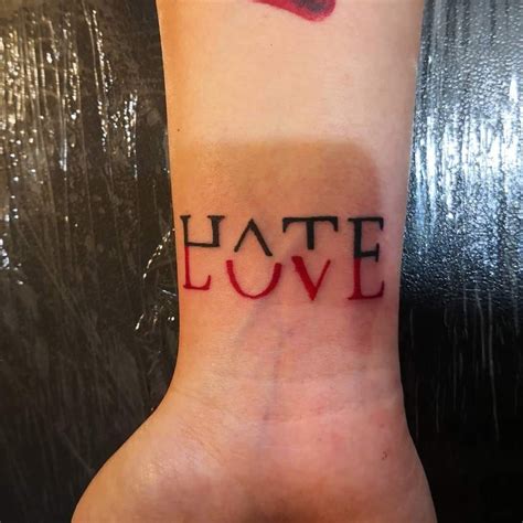 Love Hate Tattoo Design