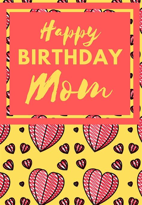 Love You Mom Birthday Card Printable