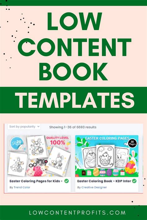 Low Content Book Template Templates