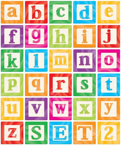 Lowercase alphabet block letters template