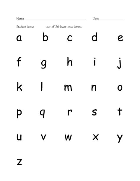 Lowercase Alphabet Templates for Kids