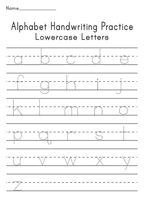 Lowercase letter tracing printables for kids