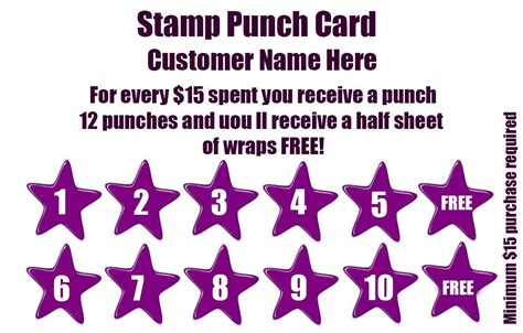 Loyalty Punch Card Template Example 1