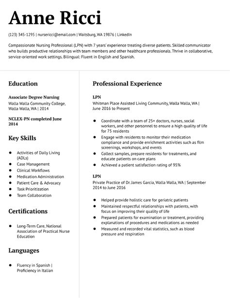 LPN Nurse Resume Template 4