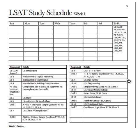 LSAT Study Schedule Template 4