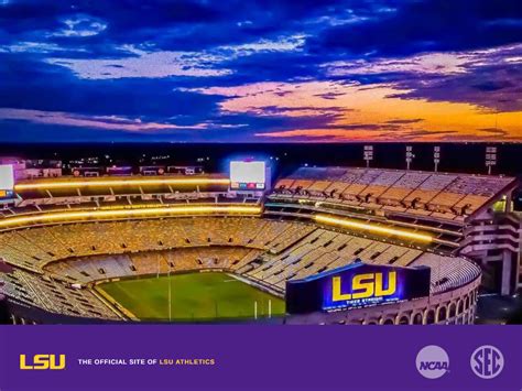 LSU Tigers stadium at night