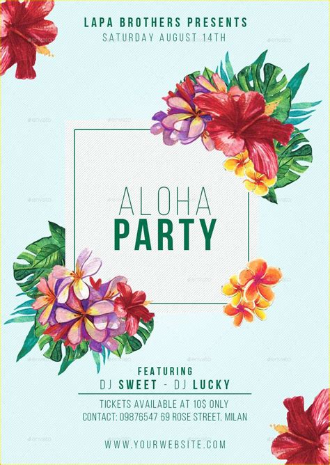 Luau Party Flyer Template