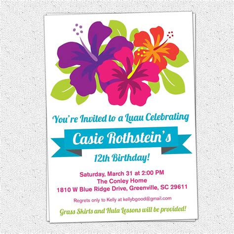 Luau Party Invitation Template